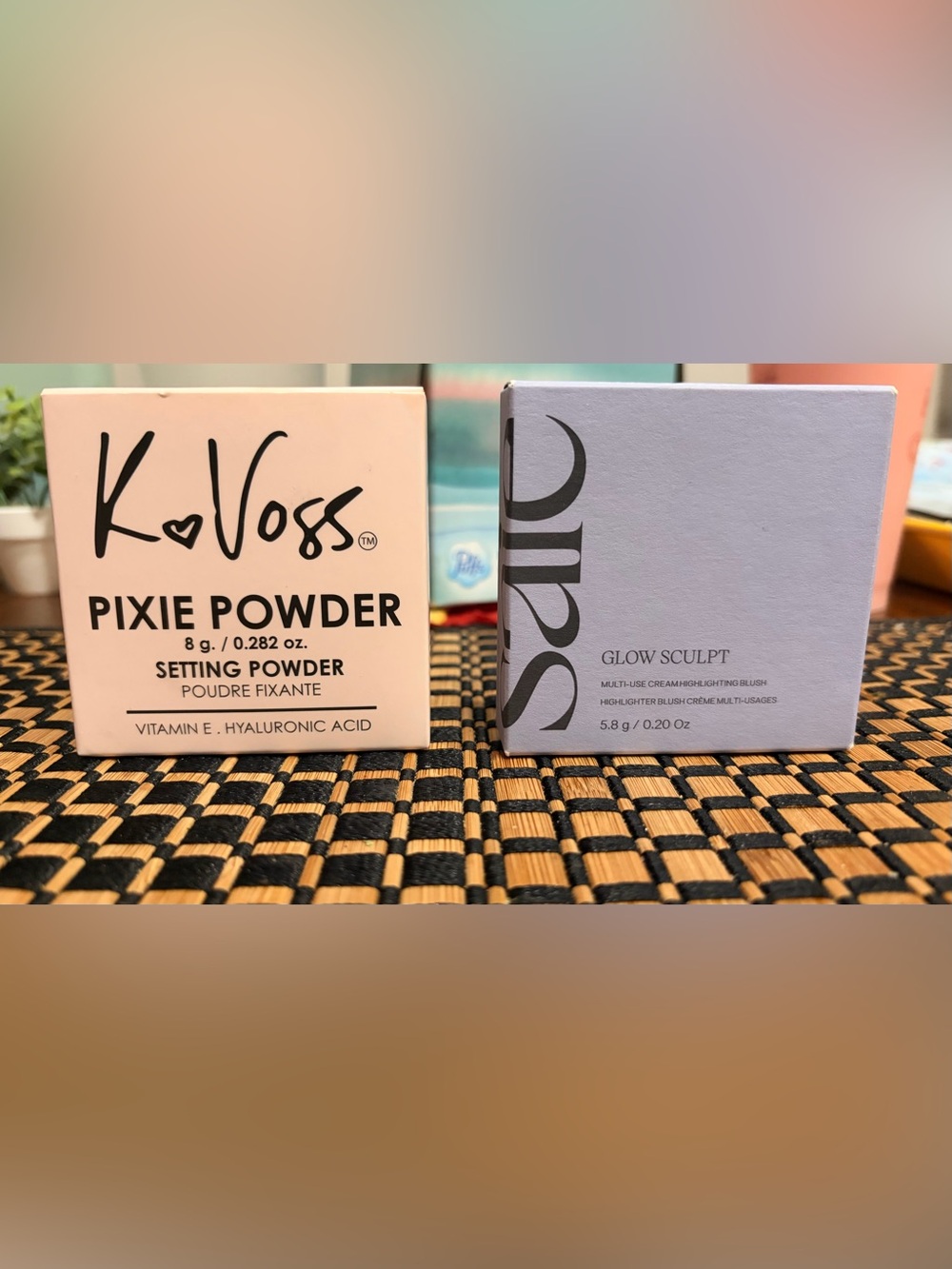 Saie Glow Sculpt, Cream Highlighting Blush + K Voss Pixie Powder Setting Powder